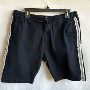 Stitches & Rivets black shorts with side stripes, size 34